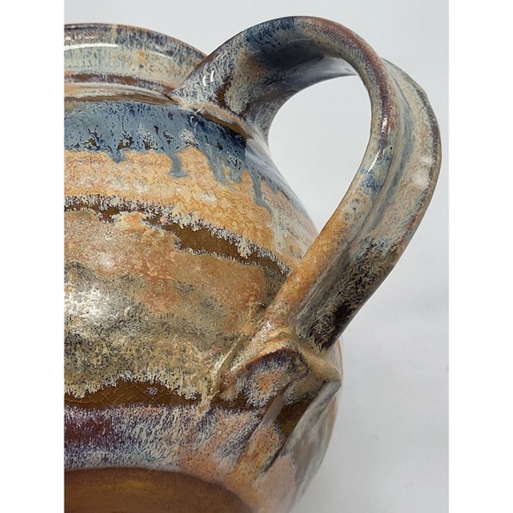 Signed Art Pottery Blue & Brown glaze - Picture 9 of 11